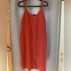 Addition Elle Rust Dress with Buttons - 1X
